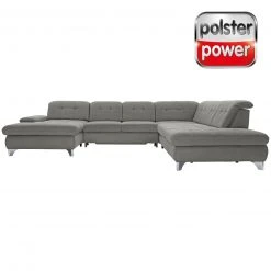 polsterpower Wohnlandschaft - Belle silver - Basismodell - Recamiere links