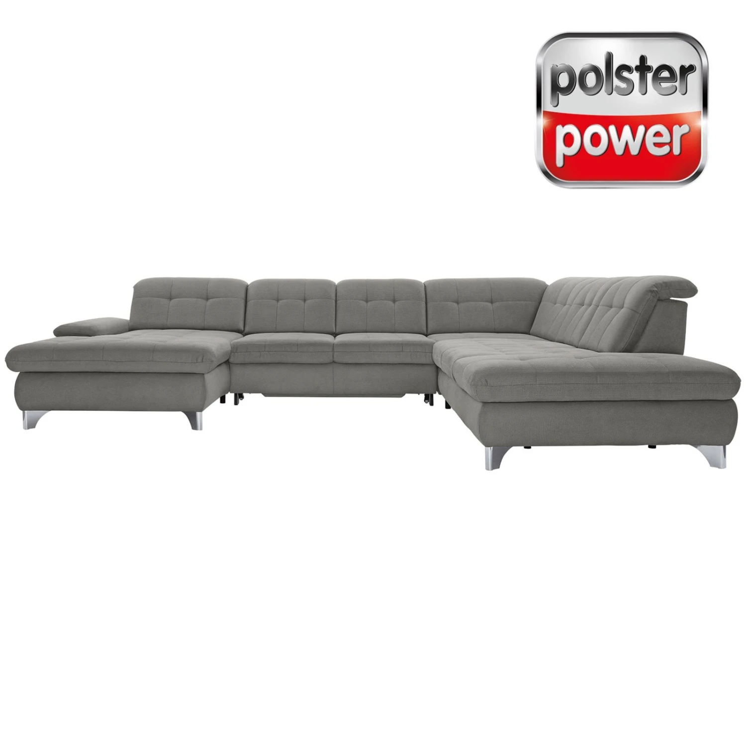 polsterpower Wohnlandschaft - Belle silver - Basismodell - Recamiere links 1 polsterpower Wohnlandschaft - Belle silver - Basismodell - Recamiere links