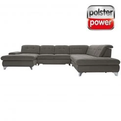 polsterpower Wohnlandschaft - Belle grey - Basismodell - Recamiere links