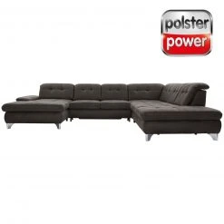 polsterpower Wohnlandschaft - Saddle anthrazit - Basismodell - Recamiere links