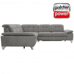 polsterpower Ecksofa - Belle silver - Basismodell - links