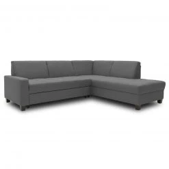 Ecksofa - grau - Basismodell - Ottomane rechts