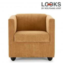 Sessel - LOOKS by Wolfgang Joop - pfirsich - Holzfüße