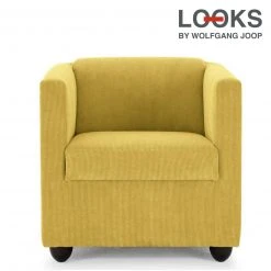 Sessel - LOOKS by Wolfgang Joop - gelb - Holzfüße