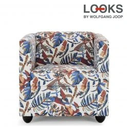 Sessel - LOOKS by Wolfgang Joop - beige gemustert - Holzfüße