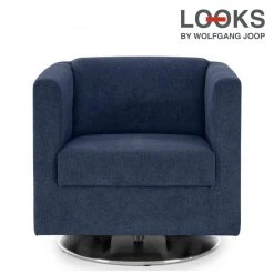 Sessel - LOOKS by Wolfgang Joop - dunkelblau - Tellerfuß