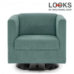 Sessel - LOOKS by Wolfgang Joop - petrol - Tellerfuß