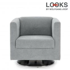 Sessel - LOOKS by Wolfgang Joop - grey - Tellerfuß