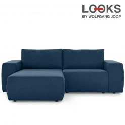 Ecksofa - LOOKS by Wolfgang Joop - dunkelblau - beidseitig montierbar