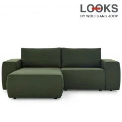Ecksofa - LOOKS by Wolfgang Joop - grün - beidseitig montierbar