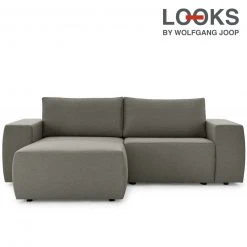 Ecksofa - LOOKS by Wolfgang Joop - grau - beidseitig montierbar