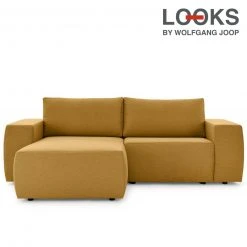 Ecksofa - LOOKS by Wolfgang Joop - gold - beidseitig montierbar