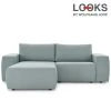 Ecksofa - LOOKS by Wolfgang Joop - eisblau - beidseitig montierbar
