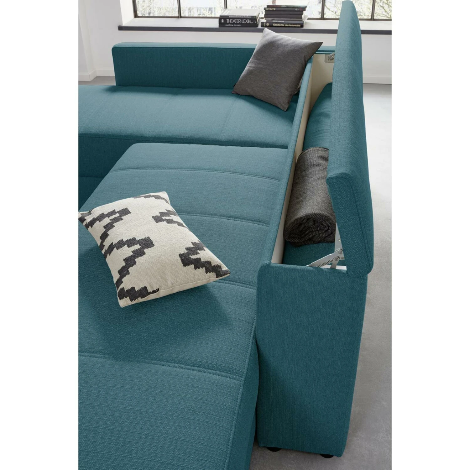 Ecksofa - LOOKS by Wolfgang Joop - petrol - Boxspring - Longchair links 7 Ecksofa - LOOKS by Wolfgang Joop - petrol - Boxspring - Longchair links – Bild 7