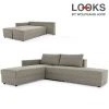 Ecksofa - LOOKS by Wolfgang Joop - hellgrau - Boxspring - Longchair links