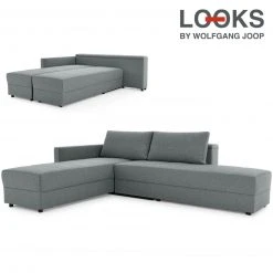 Ecksofa - LOOKS by Wolfgang Joop - dunkelgrau - Boxspring - Longchair links