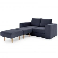 Sofa mit 2 Hockern - LOOKS by Wolfgang Joop - dunkelblau - 172 cm -Wohnzimmer Verkäufe 1238010300 07 1600Wx1600H