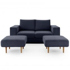 Sofa mit 2 Hockern - LOOKS by Wolfgang Joop - dunkelblau - 172 cm -Wohnzimmer Verkäufe 1238010300 09 1600Wx1600H