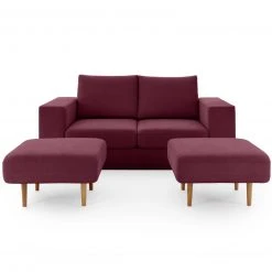 Sofa mit 2 Hockern - LOOKS by Wolfgang Joop - beere - 172 cm -Wohnzimmer Verkäufe 1238010301 09 1600Wx1600H