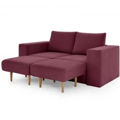 Sofa mit 2 Hockern - LOOKS by Wolfgang Joop - beere - 172 cm -Wohnzimmer Verkäufe 1238010301 10 1600Wx1600H