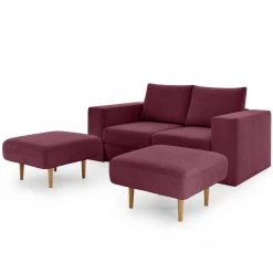 Sofa mit 2 Hockern - LOOKS by Wolfgang Joop - beere - 172 cm -Wohnzimmer Verkäufe 1238010301 13 1600Wx1600H