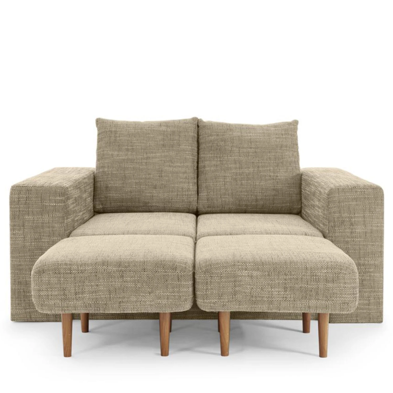 Sofa mit 2 Hockern - LOOKS by Wolfgang Joop - beige-braun - 172 cm 3 Sofa mit 2 Hockern - LOOKS by Wolfgang Joop - beige-braun - 172 cm – Bild 3