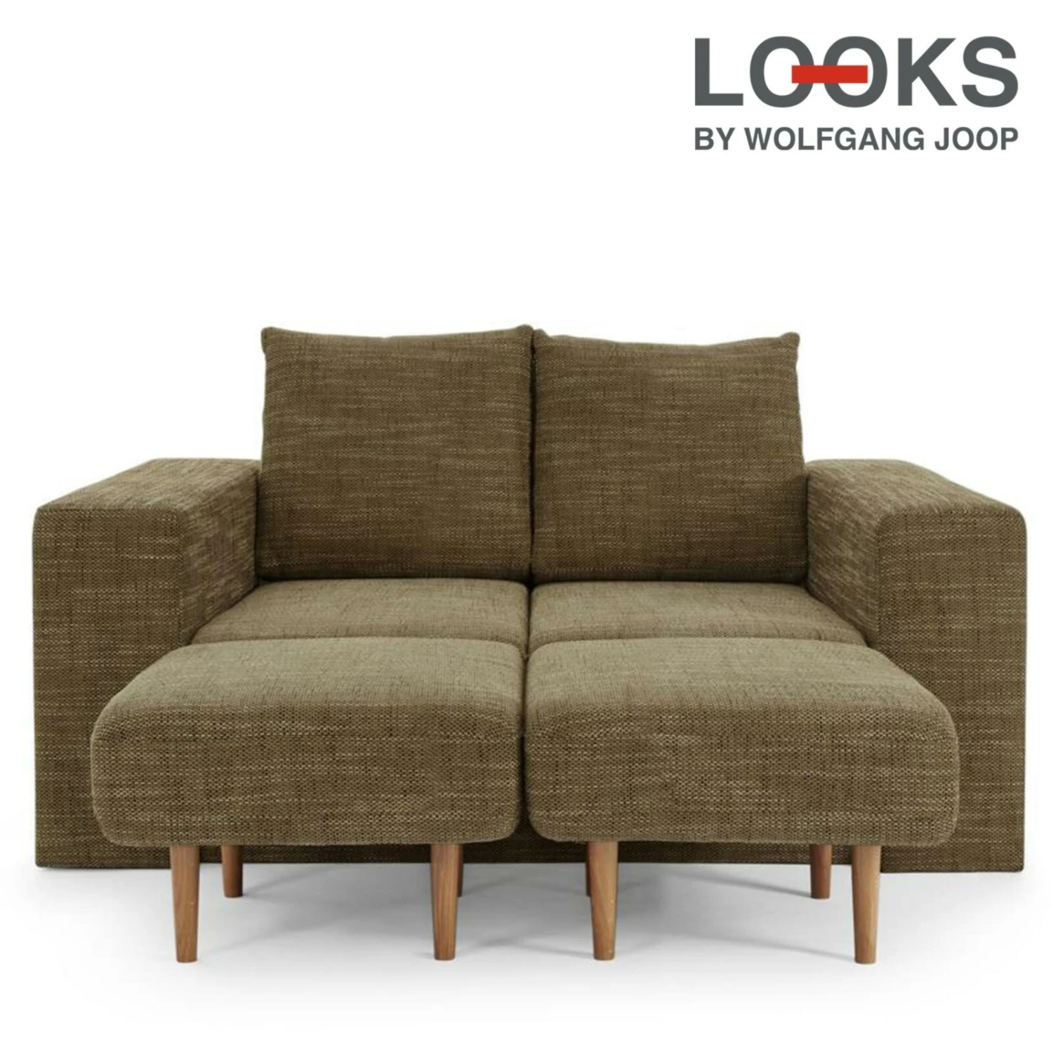 Sofa mit 2 Hockern - LOOKS by Wolfgang Joop - braun - 172 cm 1 Sofa mit 2 Hockern - LOOKS by Wolfgang Joop - braun - 172 cm