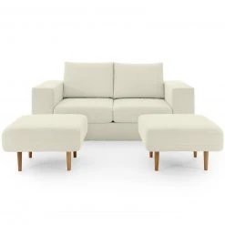 Sofa mit 2 Hockern - LOOKS by Wolfgang Joop - creme - 192 cm -Wohnzimmer Verkäufe 1238010502 09 1600Wx1600H