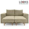 Sofa mit 2 Hockern - LOOKS by Wolfgang Joop - beige-braun - 192 cm