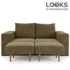 Sofa mit 2 Hockern - LOOKS by Wolfgang Joop - braun - 192 cm