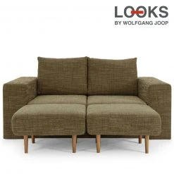 Sofa mit 2 Hockern - LOOKS by Wolfgang Joop - braun - 192 cm