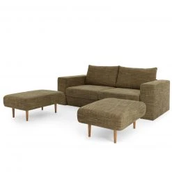 Sofa mit 2 Hockern - LOOKS by Wolfgang Joop - braun - 212 cm -Wohnzimmer Verkäufe 1238010801 06 1600Wx1600H