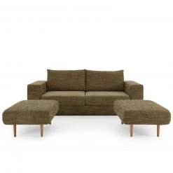 Sofa mit 2 Hockern - LOOKS by Wolfgang Joop - braun - 212 cm -Wohnzimmer Verkäufe 1238010801 09 1600Wx1600H