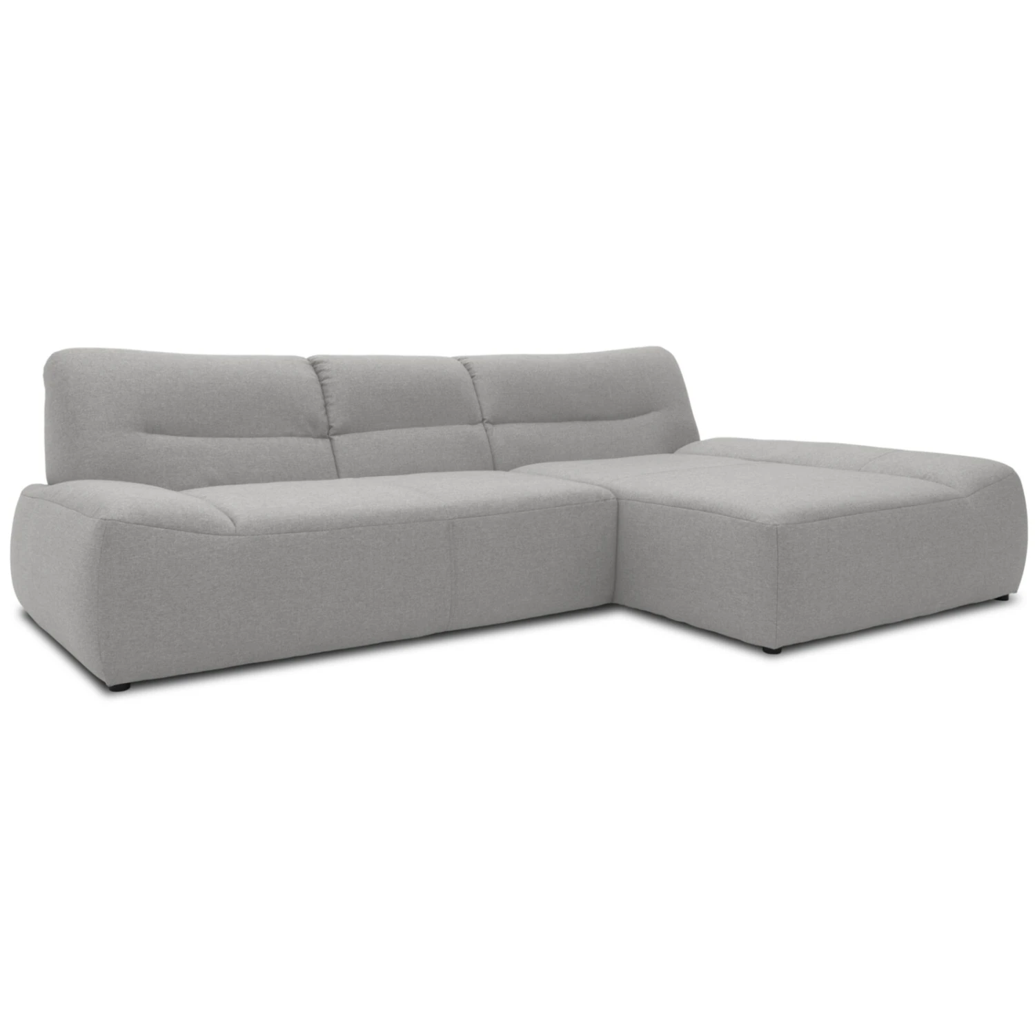Eckgarnitur - hellgrau - Longchair rechts 1 Eckgarnitur - hellgrau - Longchair rechts