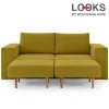 Sofa mit 2 Hockern - LOOKS by Wolfgang Joop - senf - 212 cm