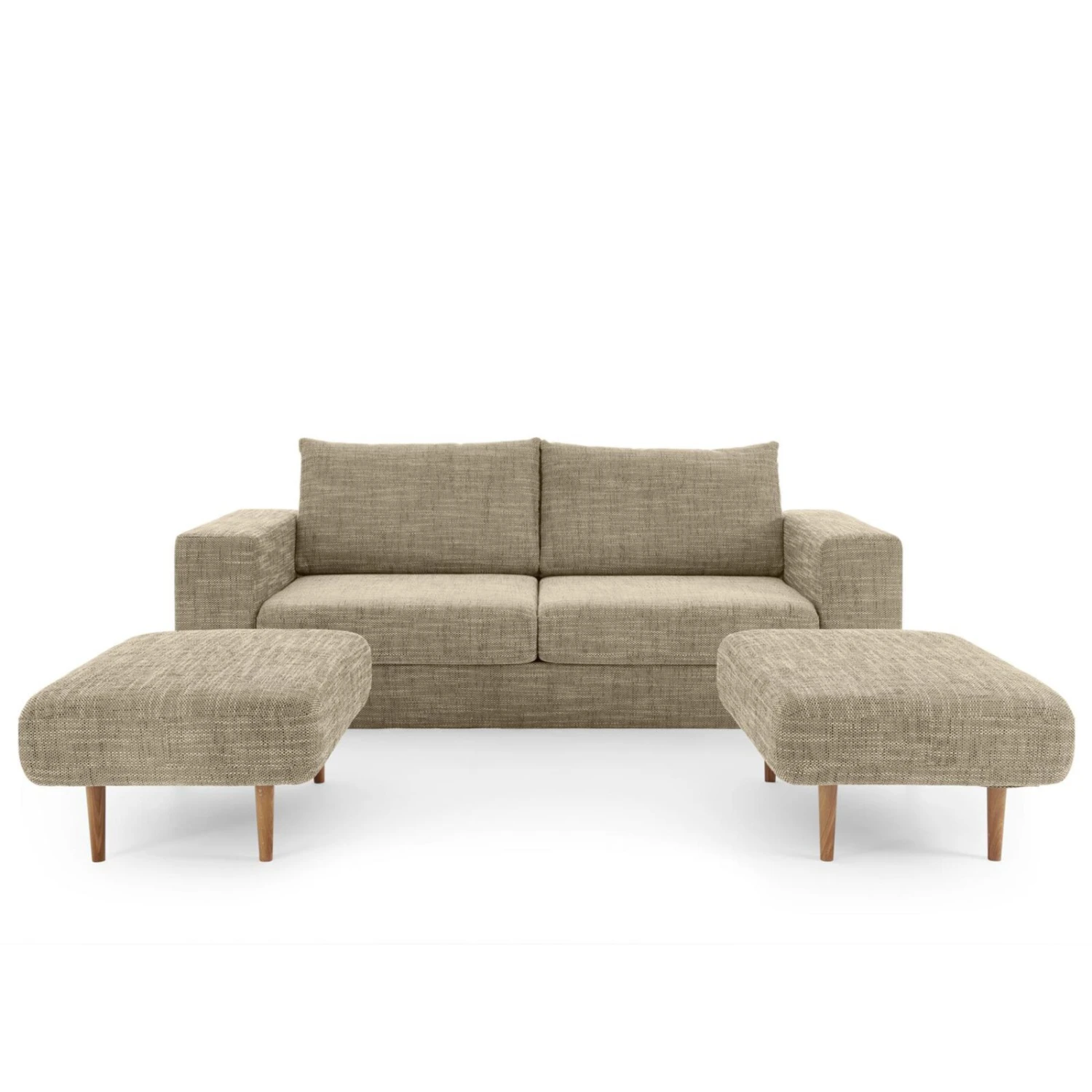 Sofa mit 2 Hockern - LOOKS by Wolfgang Joop - beige-braun - 232 cm 8 Sofa mit 2 Hockern - LOOKS by Wolfgang Joop - beige-braun - 232 cm – Bild 8