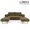 Sofa mit 2 Hockern - LOOKS by Wolfgang Joop - braun - 232 cm