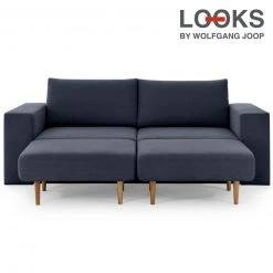 Sofa mit 2 Hockern - LOOKS by Wolfgang Joop - dunkelblau - 232 cm