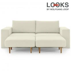 Sofa mit 2 Hockern - LOOKS by Wolfgang Joop - creme - 232 cm