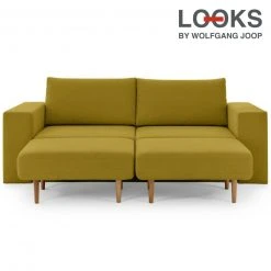 Sofa mit 2 Hockern - LOOKS by Wolfgang Joop - senf - 232 cm