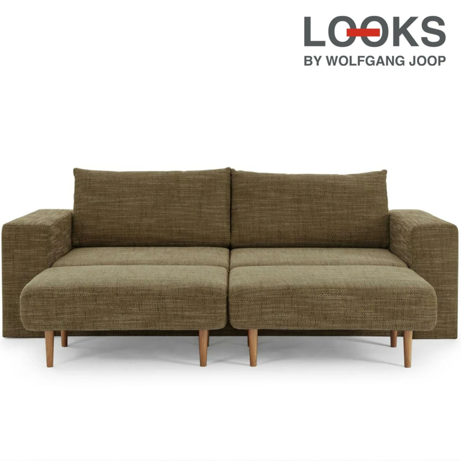 Sofa mit 2 Hockern - LOOKS by Wolfgang Joop - braun - 252 cm 1 Sofa mit 2 Hockern - LOOKS by Wolfgang Joop - braun - 252 cm