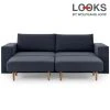 Sofa mit 2 Hockern - LOOKS by Wolfgang Joop - dunkelblau - 252 cm