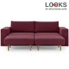 Sofa mit 2 Hockern - LOOKS by Wolfgang Joop - beere - 252 cm
