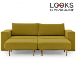 Sofa mit 2 Hockern - LOOKS by Wolfgang Joop - senf - 252 cm
