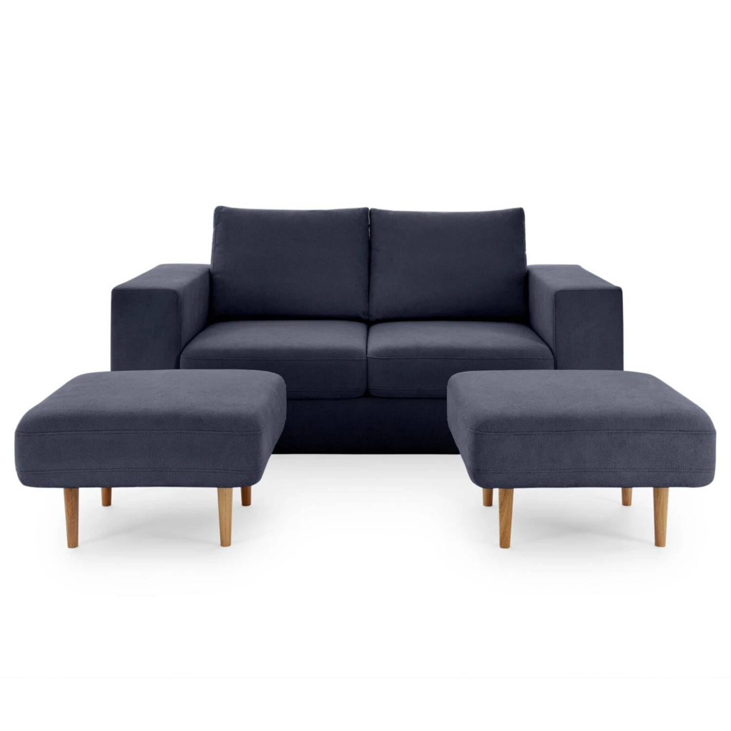 Sofa mit 2 Hockern - LOOKS by Wolfgang Joop - dunkelblau - Armlehne mit Regal - 172 cm 6 Sofa mit 2 Hockern - LOOKS by Wolfgang Joop - dunkelblau - Armlehne mit Regal - 172 cm – Bild 6