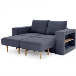 Sofa mit 2 Hockern - LOOKS by Wolfgang Joop - dunkelblau - Armlehne mit Regal - 172 cm 23 Sofa mit 2 Hockern - LOOKS by Wolfgang Joop - dunkelblau - Armlehne mit Regal - 172 cm -Wohnzimmer Verkäufe 1238013200 12 1600Wx1600H