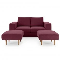 Sofa mit 2 Hockern - LOOKS by Wolfgang Joop - beere - Armlehne mit Regal - 172 cm -Wohnzimmer Verkäufe 1238013201 07 1600Wx1600H