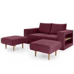 Sofa mit 2 Hockern - LOOKS by Wolfgang Joop - beere - Armlehne mit Regal - 172 cm -Wohnzimmer Verkäufe 1238013201 09 1600Wx1600H