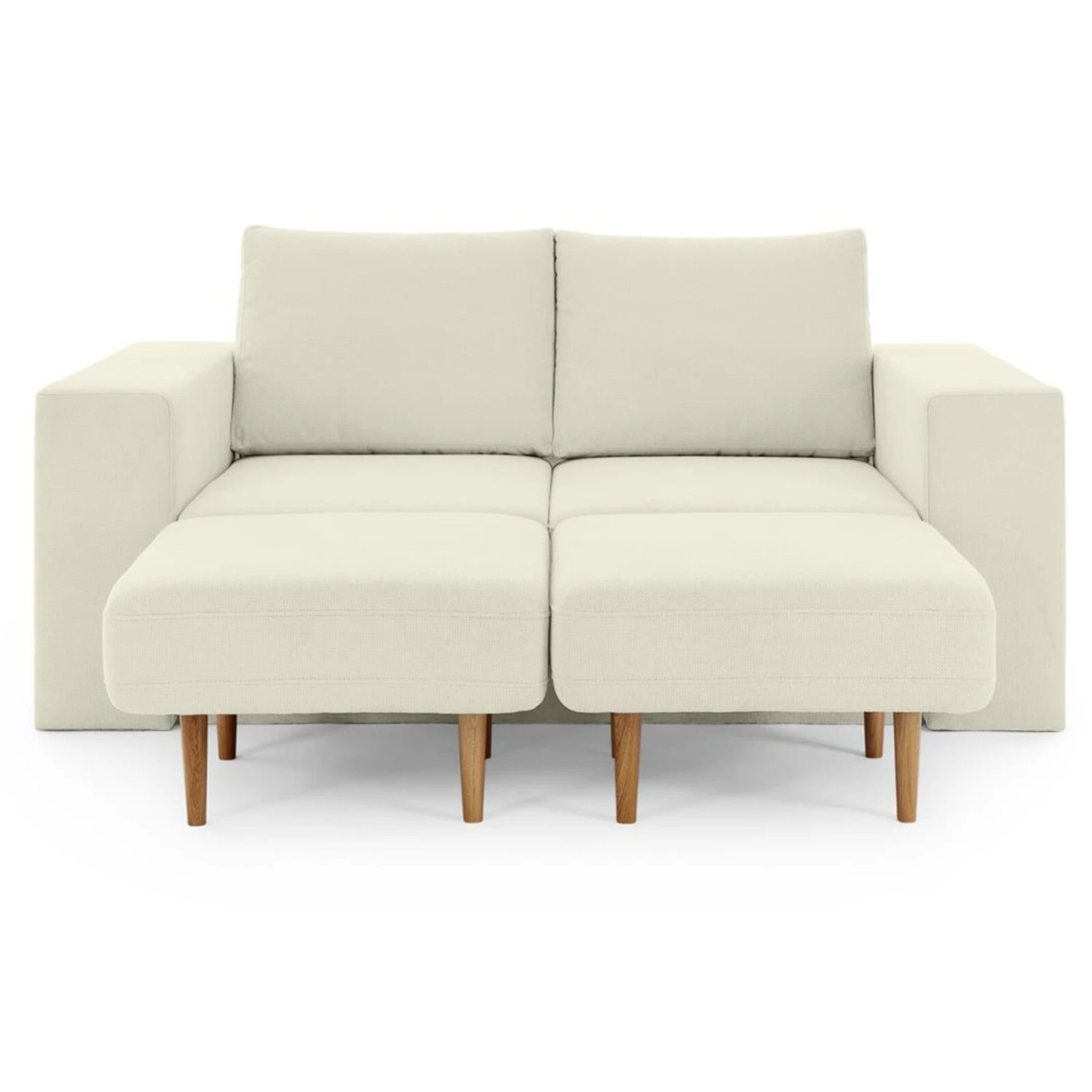 Sofa mit 2 Hockern - LOOKS by Wolfgang Joop - creme - Armlehne mit Regal - 172 cm 6 Sofa mit 2 Hockern - LOOKS by Wolfgang Joop - creme - Armlehne mit Regal - 172 cm – Bild 6