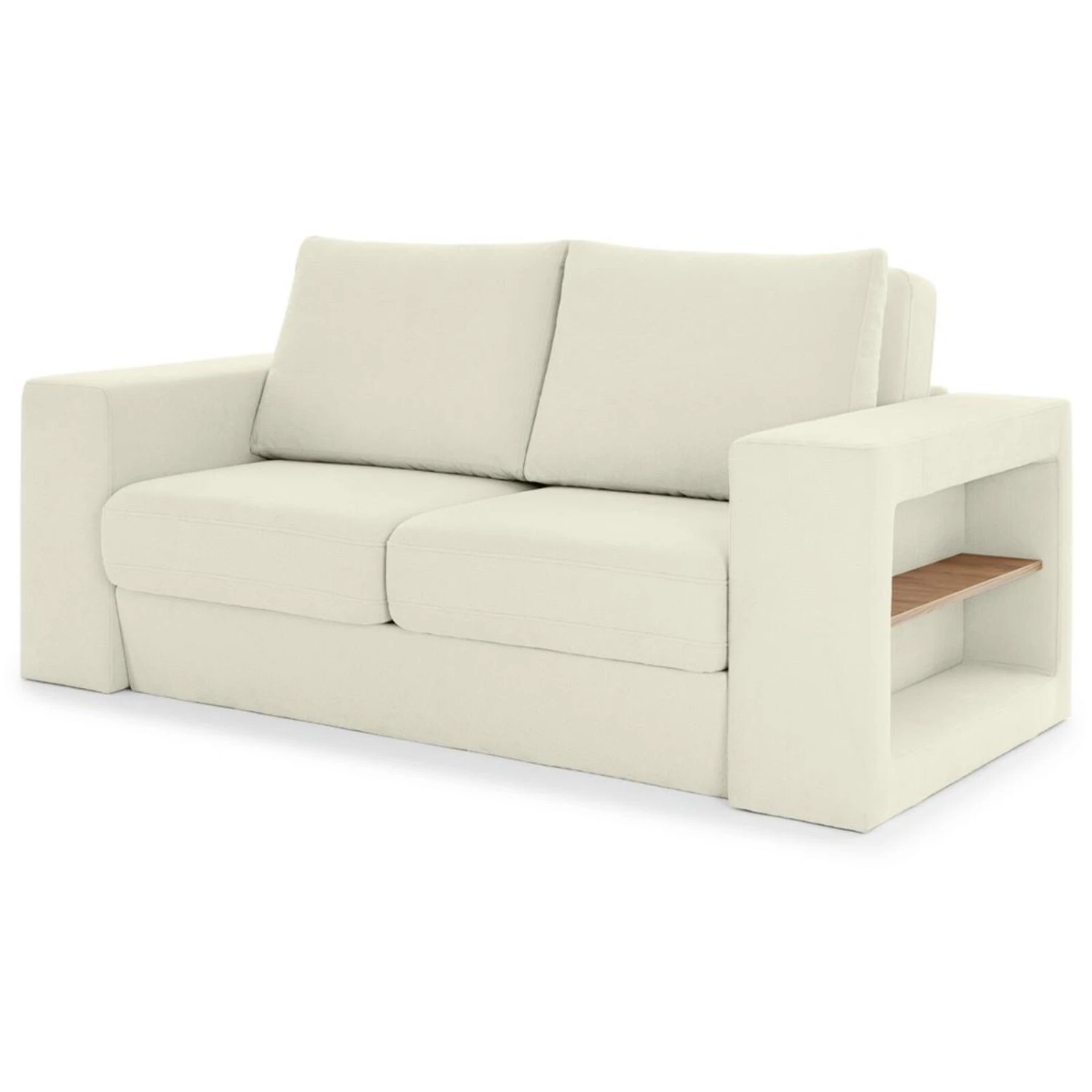 Sofa mit 2 Hockern - LOOKS by Wolfgang Joop - creme - Armlehne mit Regal - 172 cm 9 Sofa mit 2 Hockern - LOOKS by Wolfgang Joop - creme - Armlehne mit Regal - 172 cm – Bild 9
